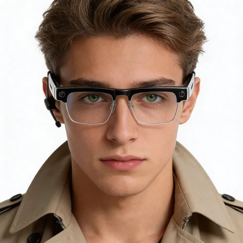 Halbrandlose silberne TR90 Smart AI Brille #BS705-0004
