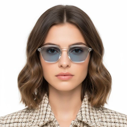 Lunettes de soleil géométriques en plastique transparent #BS2503-0391