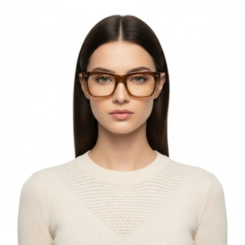 Gafas rectangulares de acetato marrón #BS0522-0163