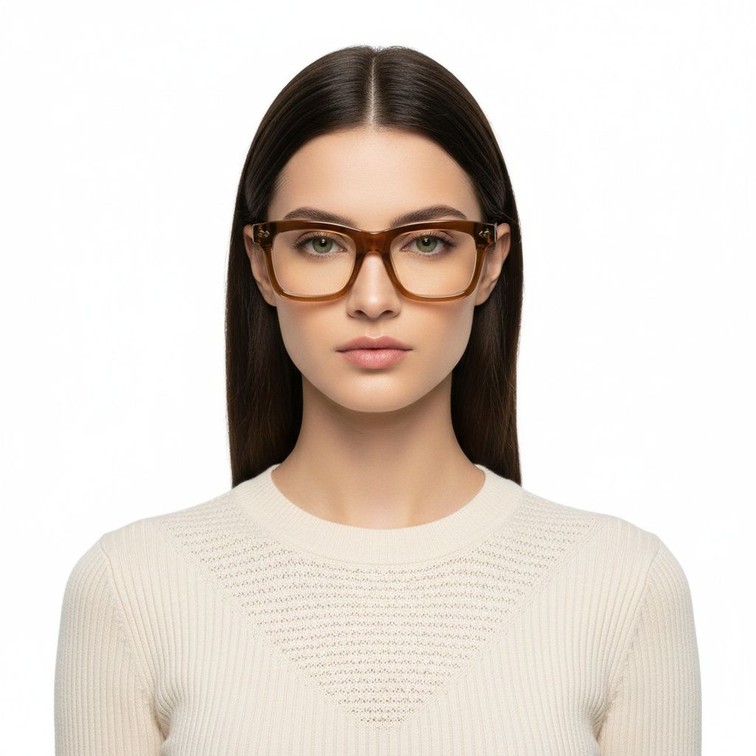 Bicchieri rettangolari in acetato marrone #BS0522-0163
