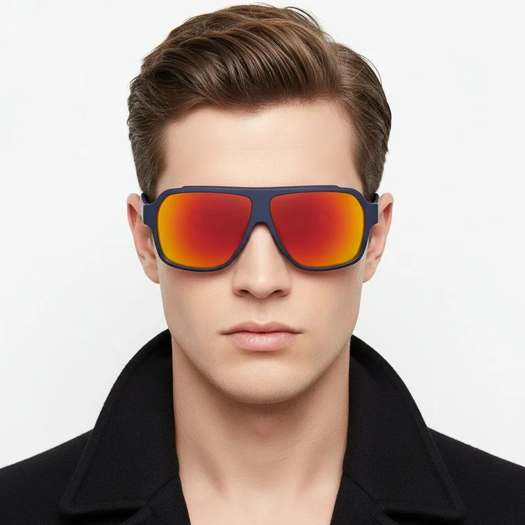 Occhiali da sole modello aviatore in TR90 blu #BS0205-0021