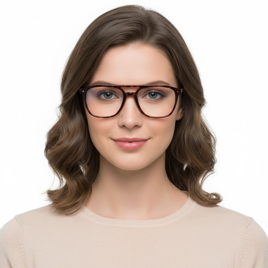 Aviator Tortoiseshell Acetate Glasses #BS0218-0427