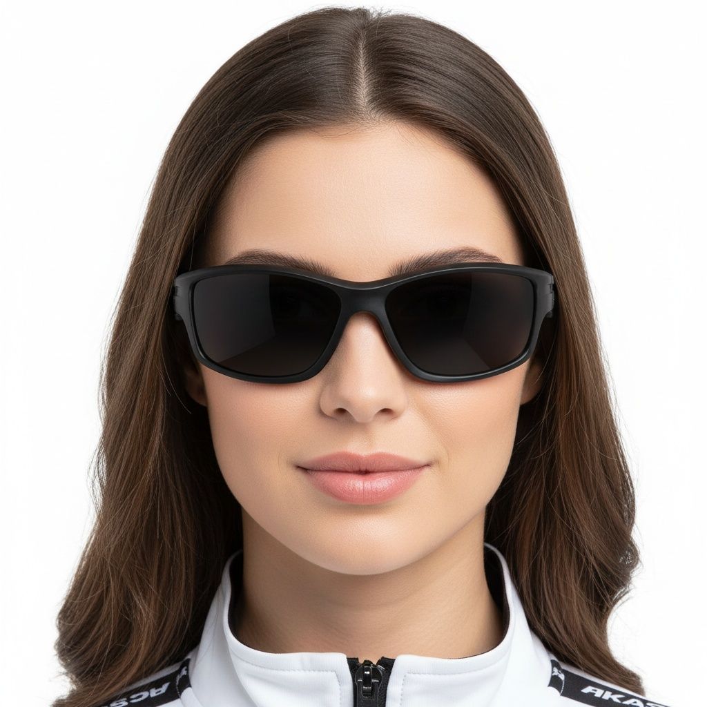 Rectangular Black TR90 Polarized Sunglasses #BS0205-0055