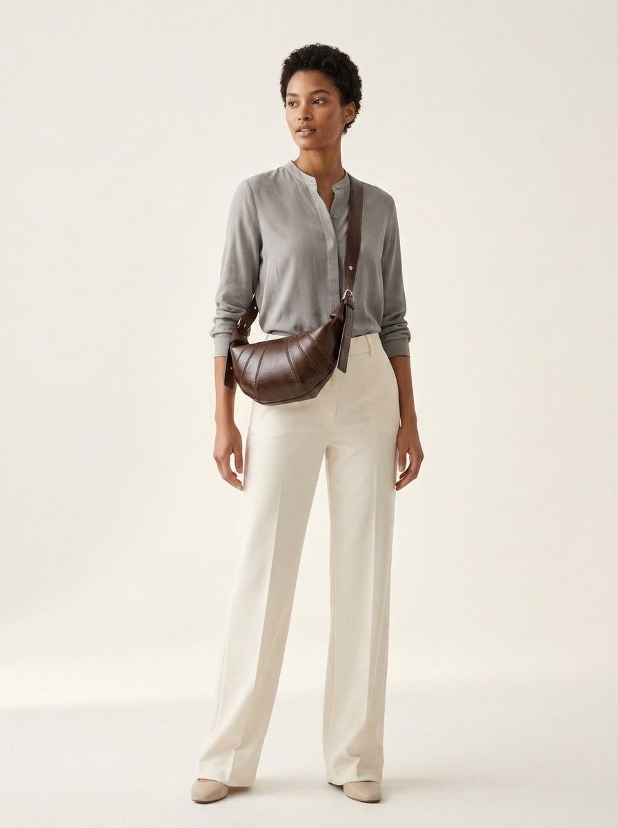 Chic Croissant Shoulder Bag - Vegan Leather Hobo