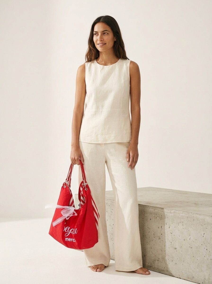 Chic Canvas Hobo Bag with Lace Bow - Everyday Tote