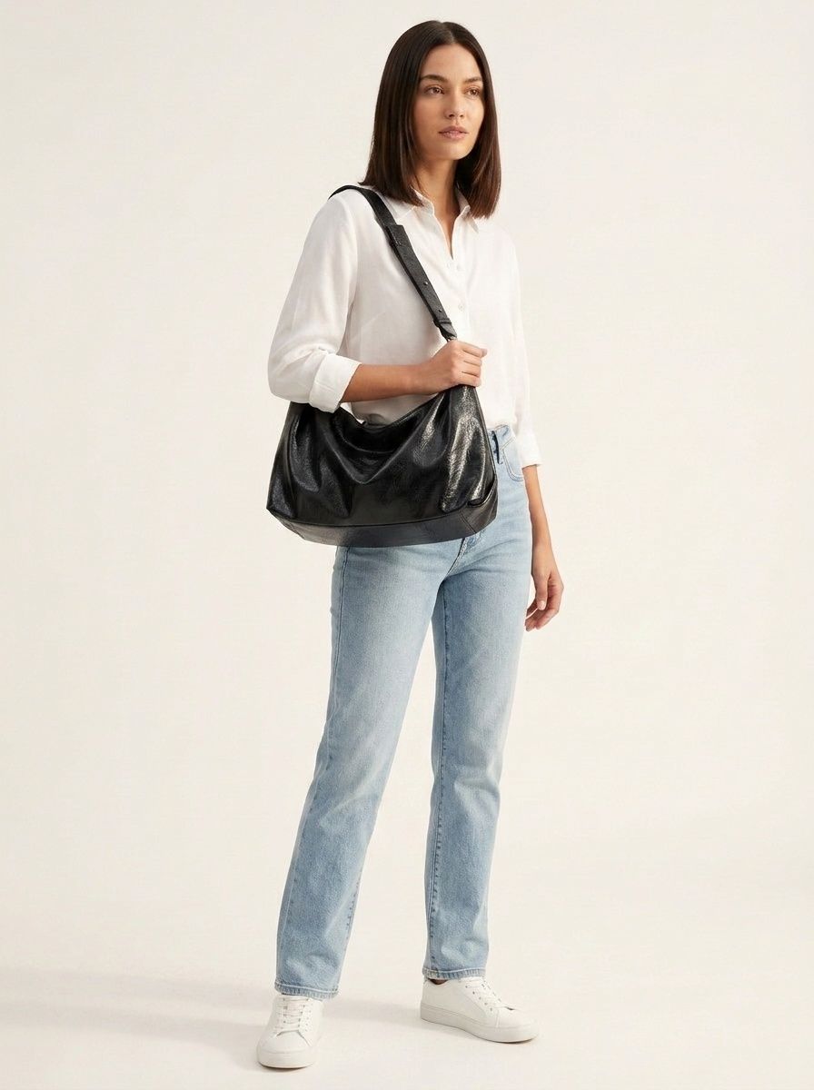 Soft Faux Leather Slouchy Hobo Bag - Shoulder Crossbody