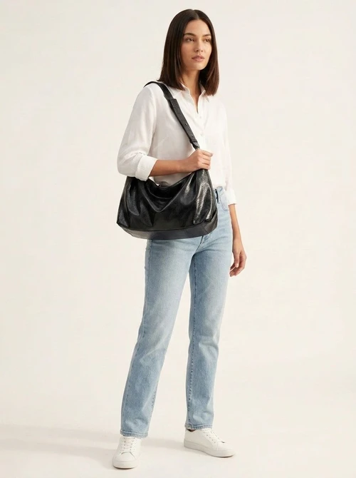 Soft Faux Leather Slouchy Hobo Bag - Shoulder Crossbody