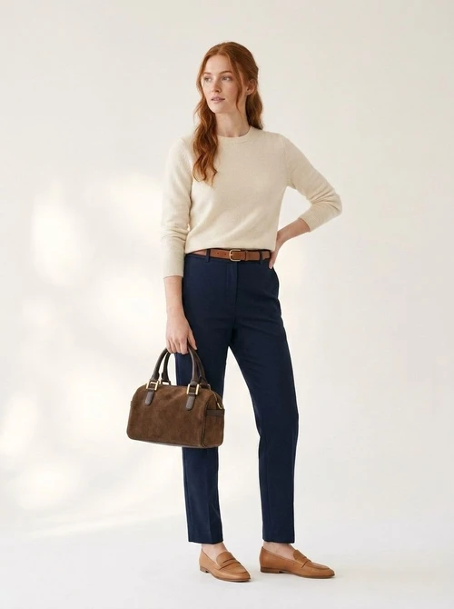 Chic Brown Suede Mini Satchel Handbag