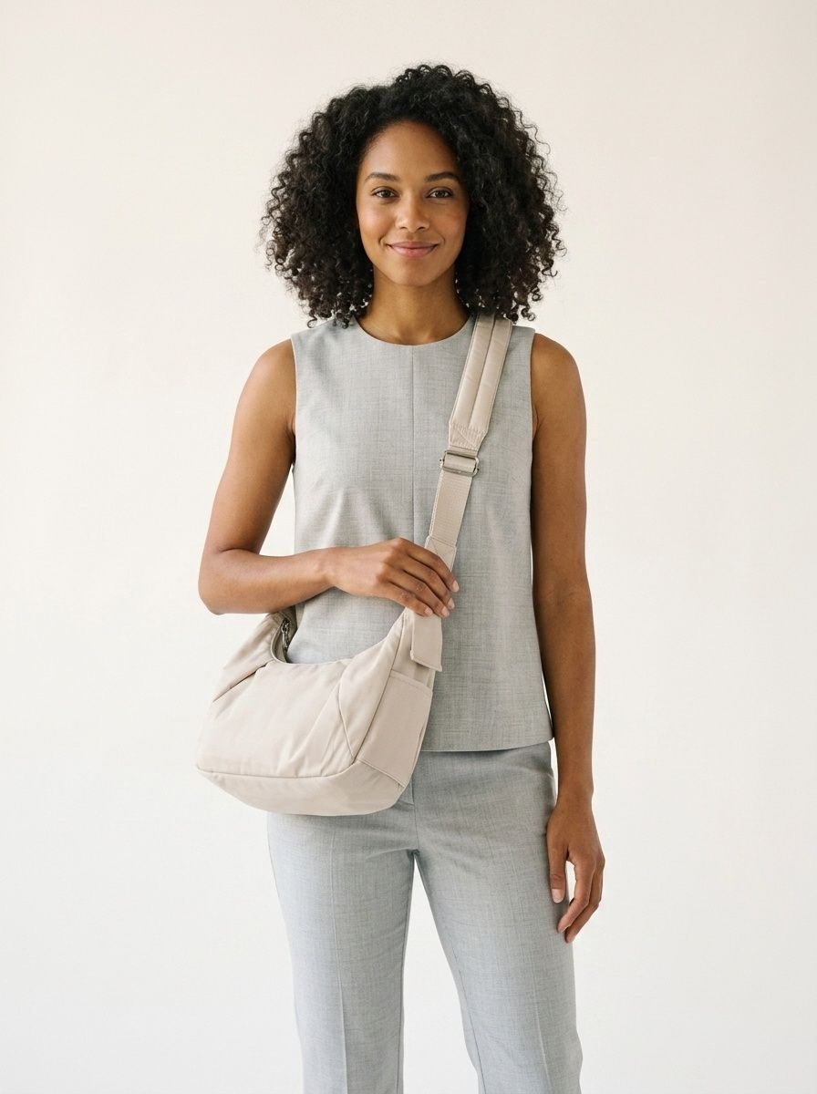 Casual Nylon Crescent Shoulder Bag - Everyday Crossbody