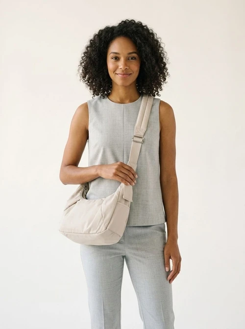 Casual Nylon Crescent Shoulder Bag - Everyday Crossbody