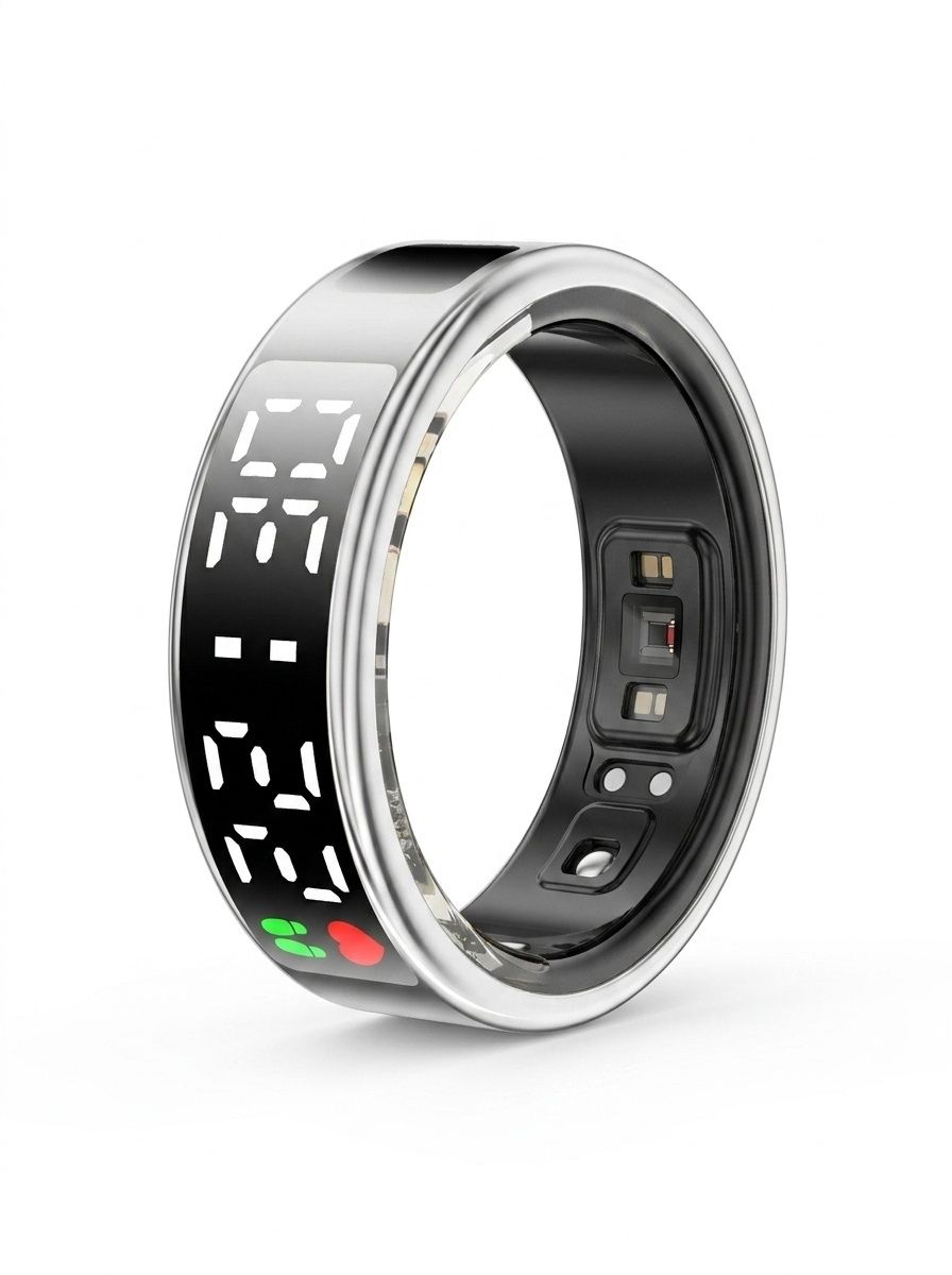 Smart Ring Health Tracker with Display | Sleep & HR Monitor