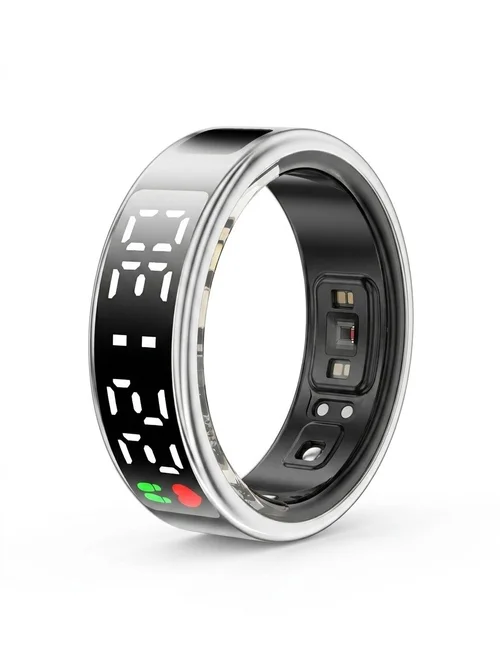 Smart Ring Health Tracker with Display | Sleep & HR Monitor