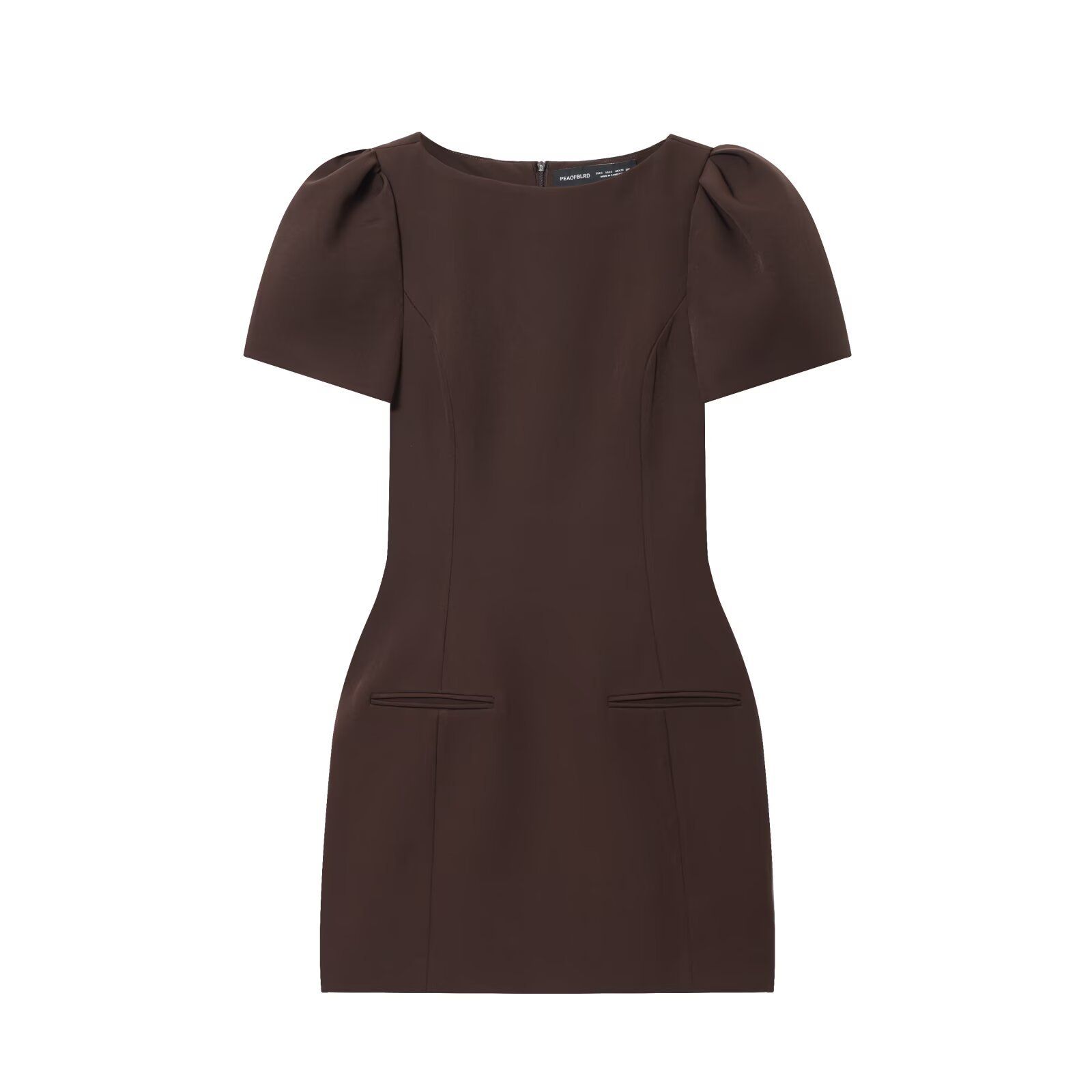 Mini Dress Ruched Pockets - European Chic KUN-00027