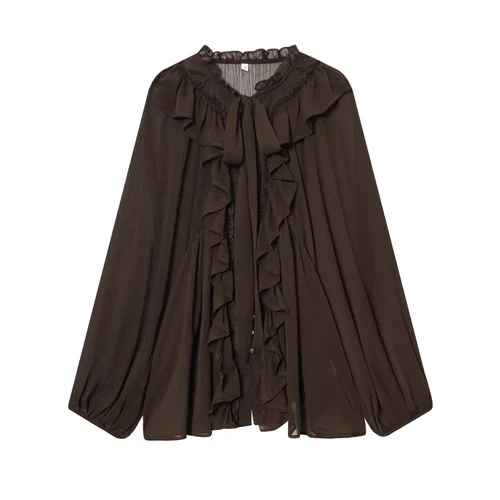 Camicetta da donna a strati, fluida e chic, stile europeo KUN-00097