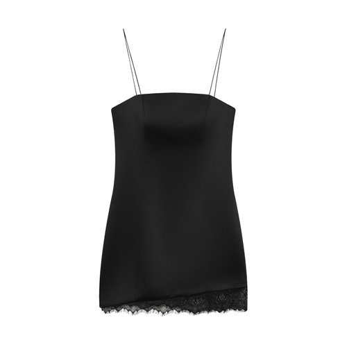 Lace Satin Mini Dress - Elegant European Style KUN-00021