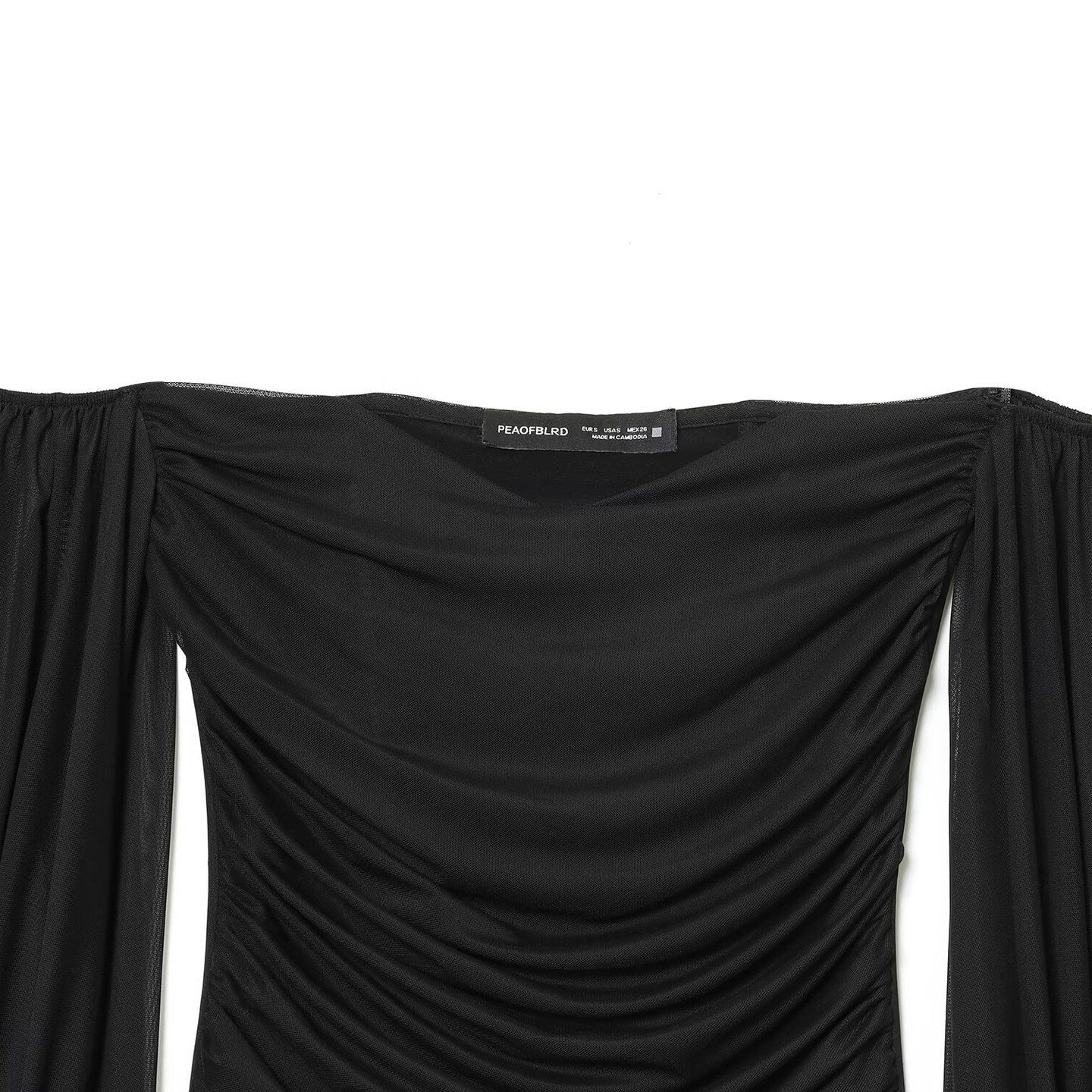 Chemisier élégant pour femme, col droit, drapé, KUN-00044