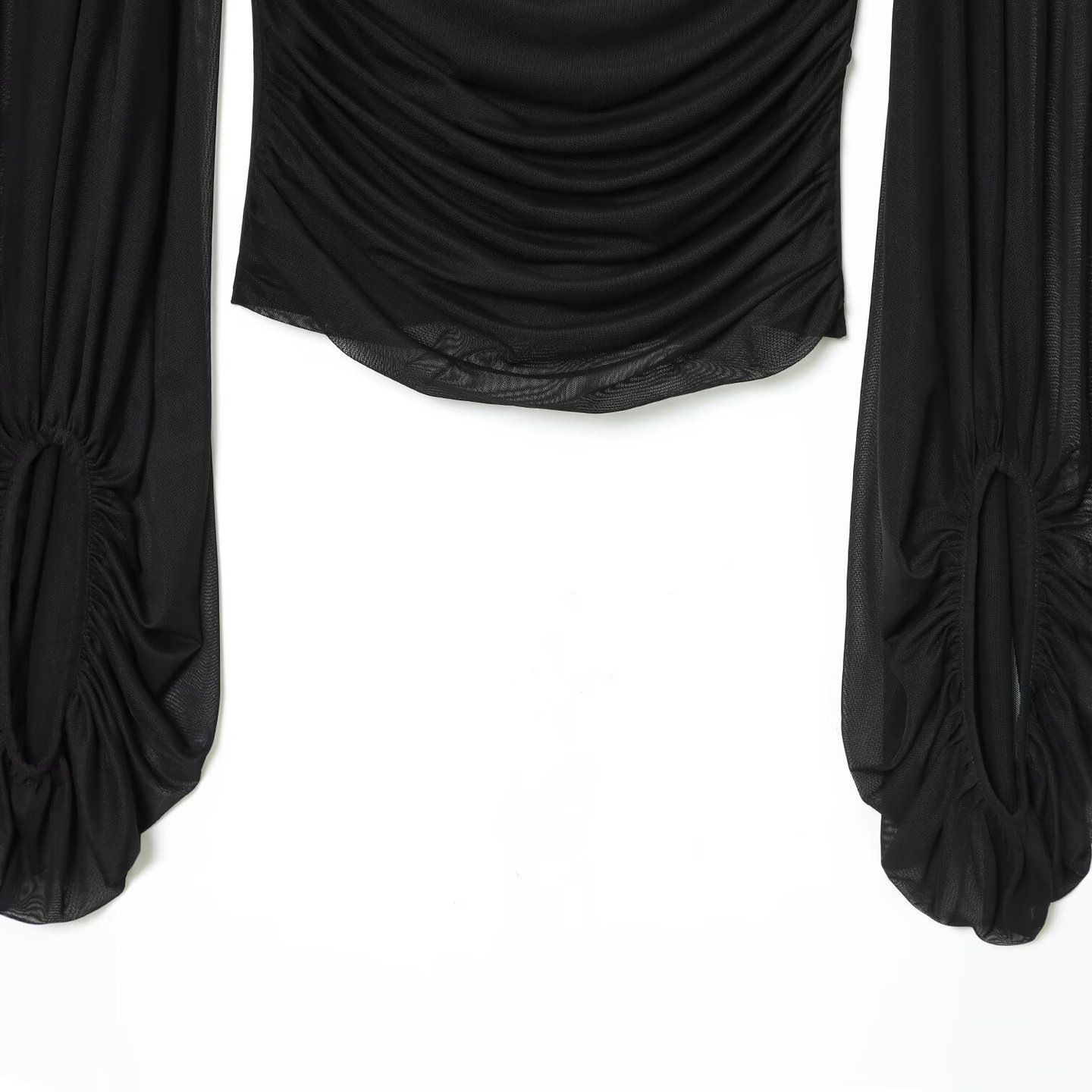 Chemisier élégant pour femme, col droit, drapé, KUN-00044