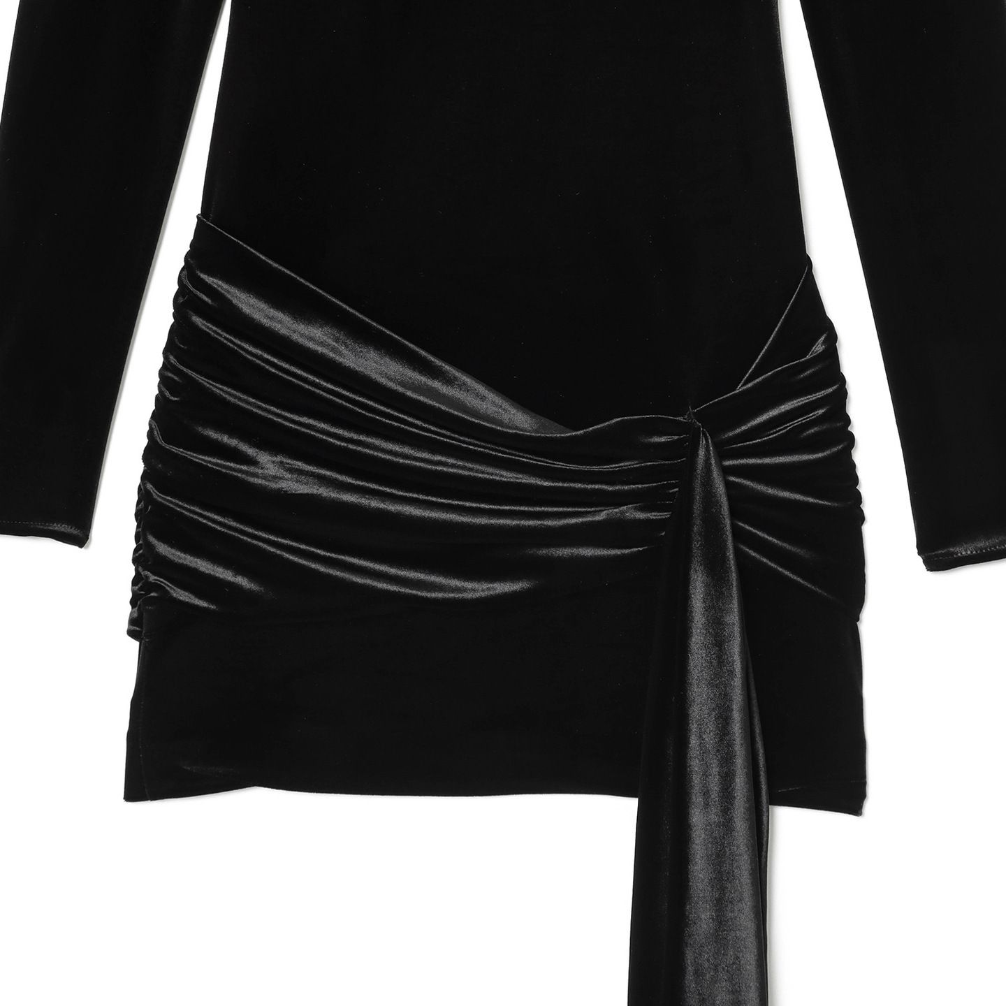 Mini abito aderente in velluto con cintura KUN-00138