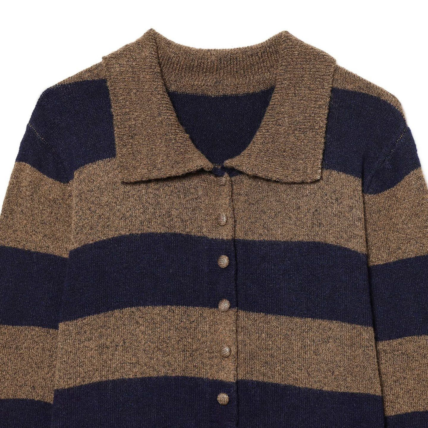 Striped Knit Cardigan - European Style Casual Chic KUN-00007