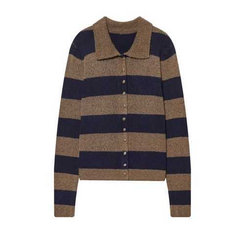Striped Knit Cardigan - European Style Casual Chic KUN-00007