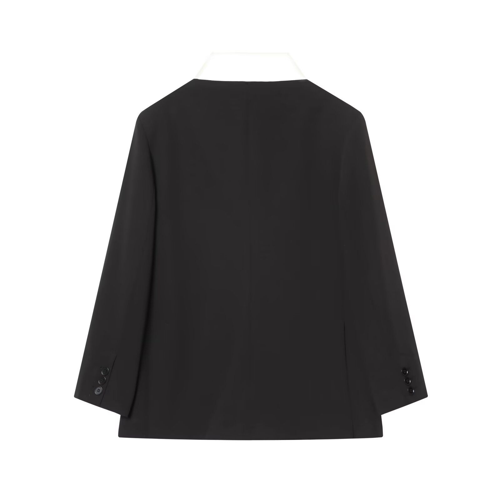 Chaqueta estilo blazer con bloques de color y bufanda para mujer - Prendas de abrigo informales de moda KUN-00008