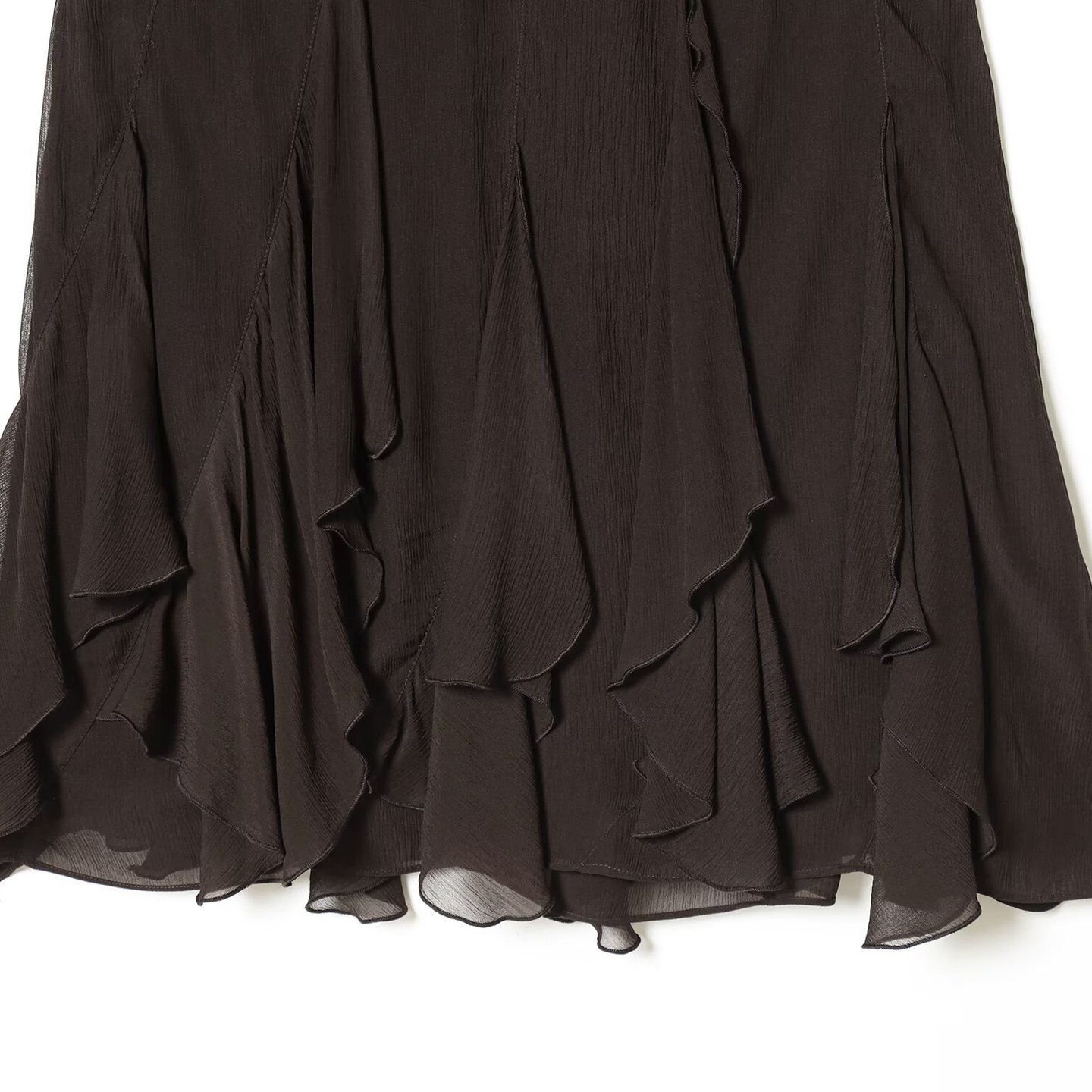 Ruffle Asymmetric Midi Skirt Women KUN-00005