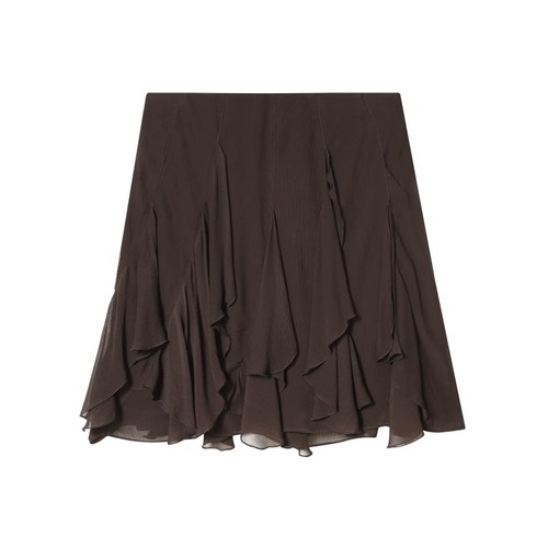Ruffle Asymmetric Midi Skirt Women KUN-00005