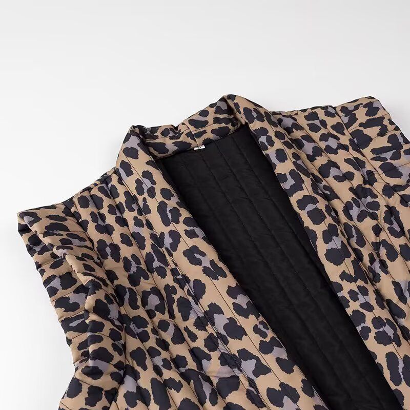 Gilet imprimé léopard - Gilet femme élégant et classique KUN-00018