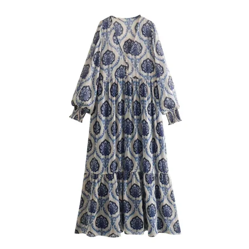 Women's Metallic Print Dress - Elegant & Versatile KUN-00007