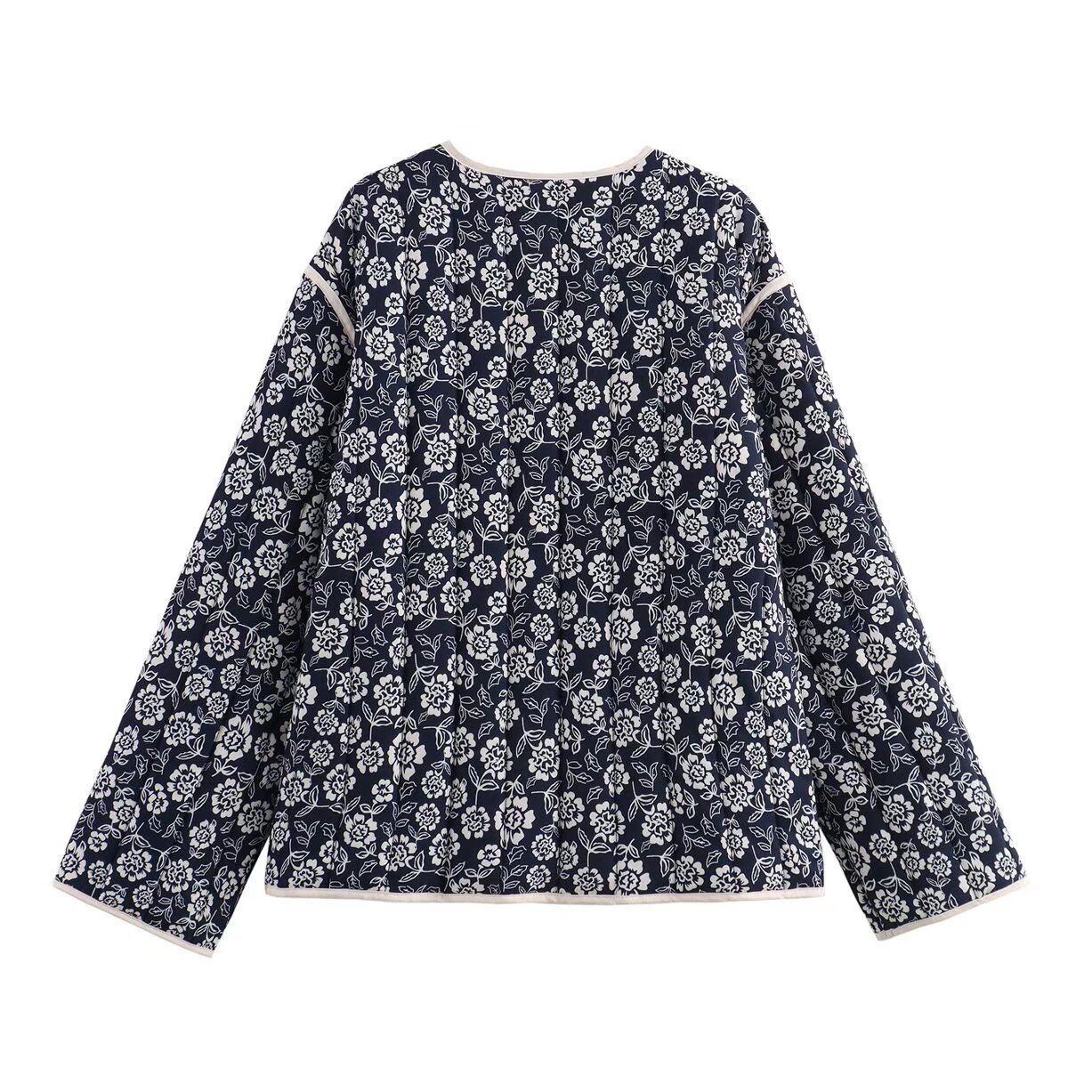 Cotton Reversible Print Jacket - Stylish Women's Outerwear KUN-00020