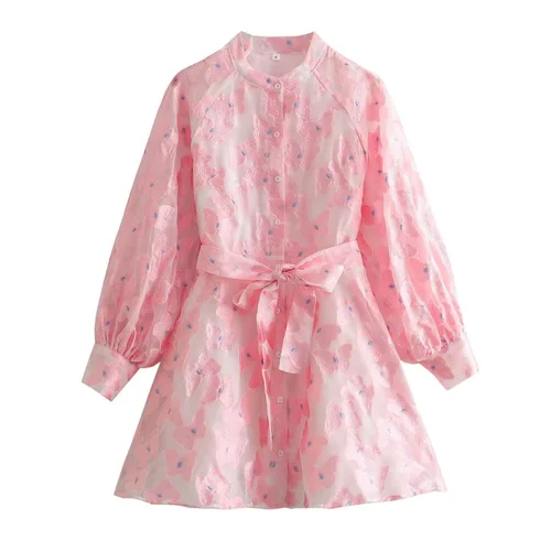 Women's Shirt Dress - Long Sleeve Elegant Sweet Style KUN-00004