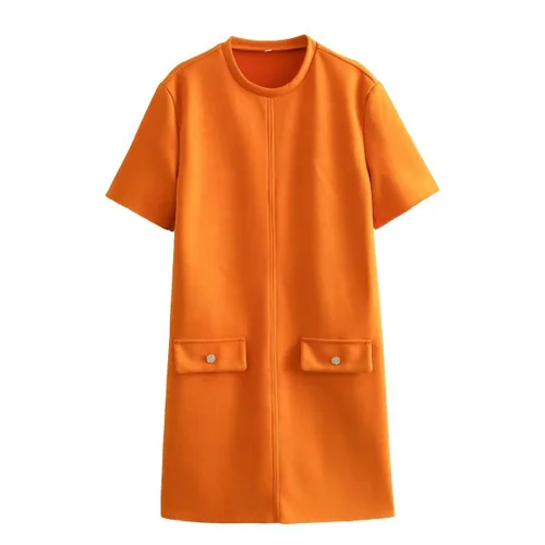 Suede Dress Chic Versatile Classic KUN-00010
