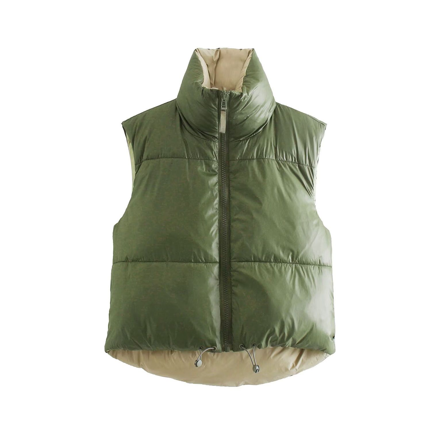 Gilet imbottito reversibile in cotone - Elegante giacca senza maniche da donna KUN-00003