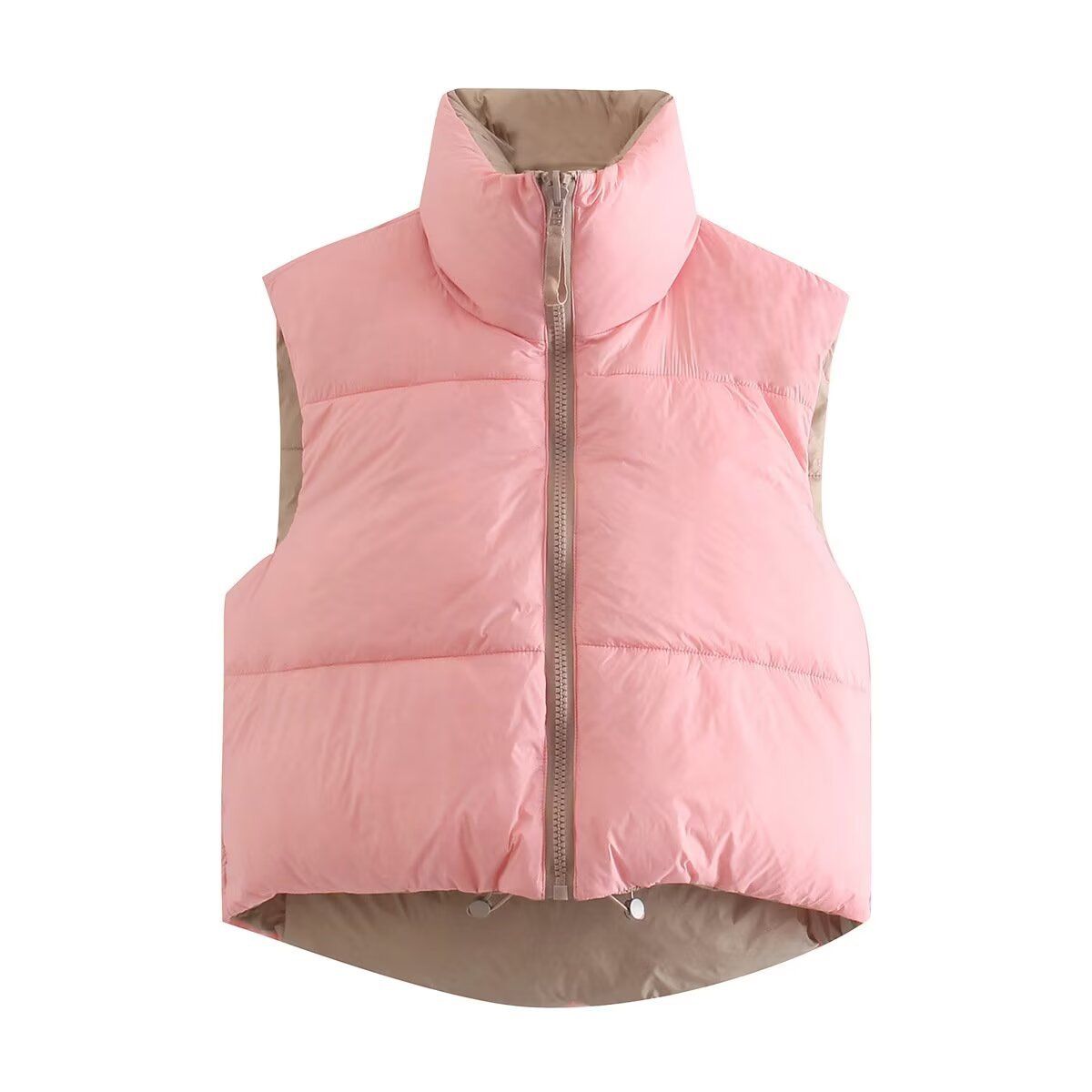 Gilet imbottito reversibile in cotone - Elegante giacca senza maniche da donna KUN-00003