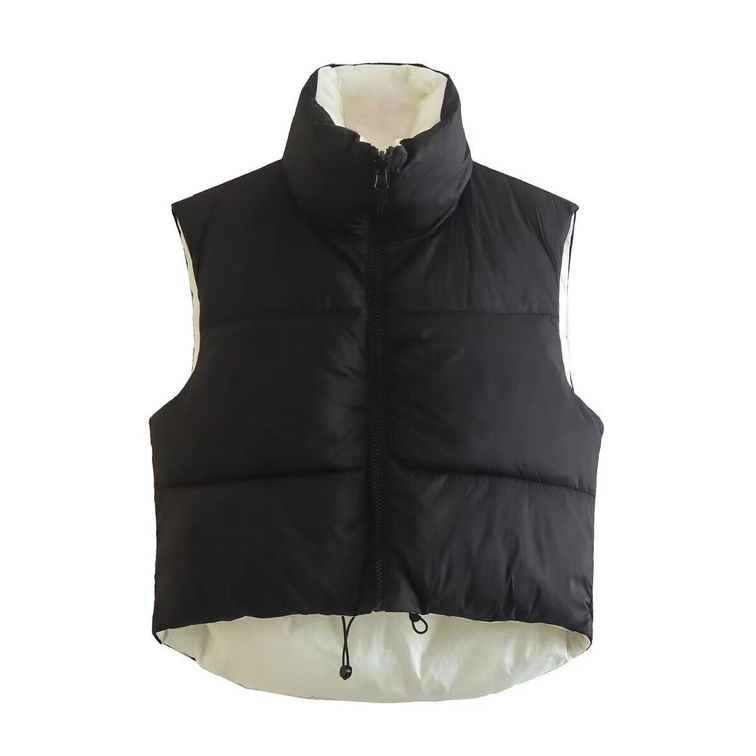 Reversible Padded Vest Cotton Gilet - Stylish Women's Sleeveless Jacket KUN-00003