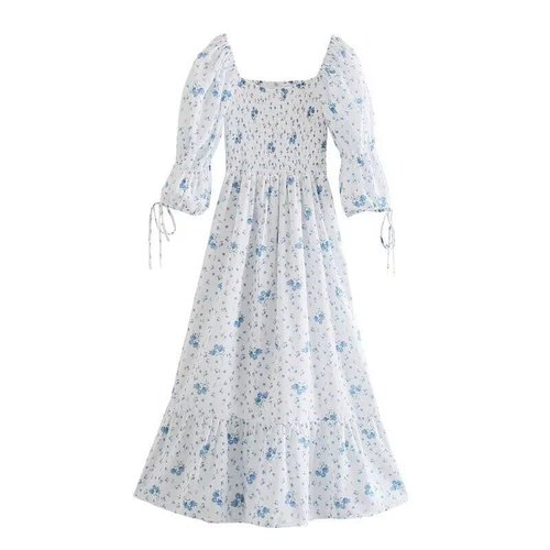 Print Maxi Dress Elegant Casual Versatile KUN-00010