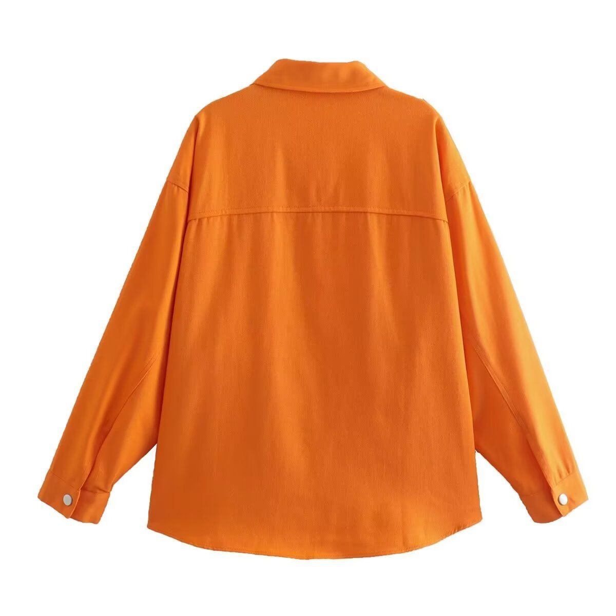 Chaqueta vaquera naranja oversize casual chic KUN-00162