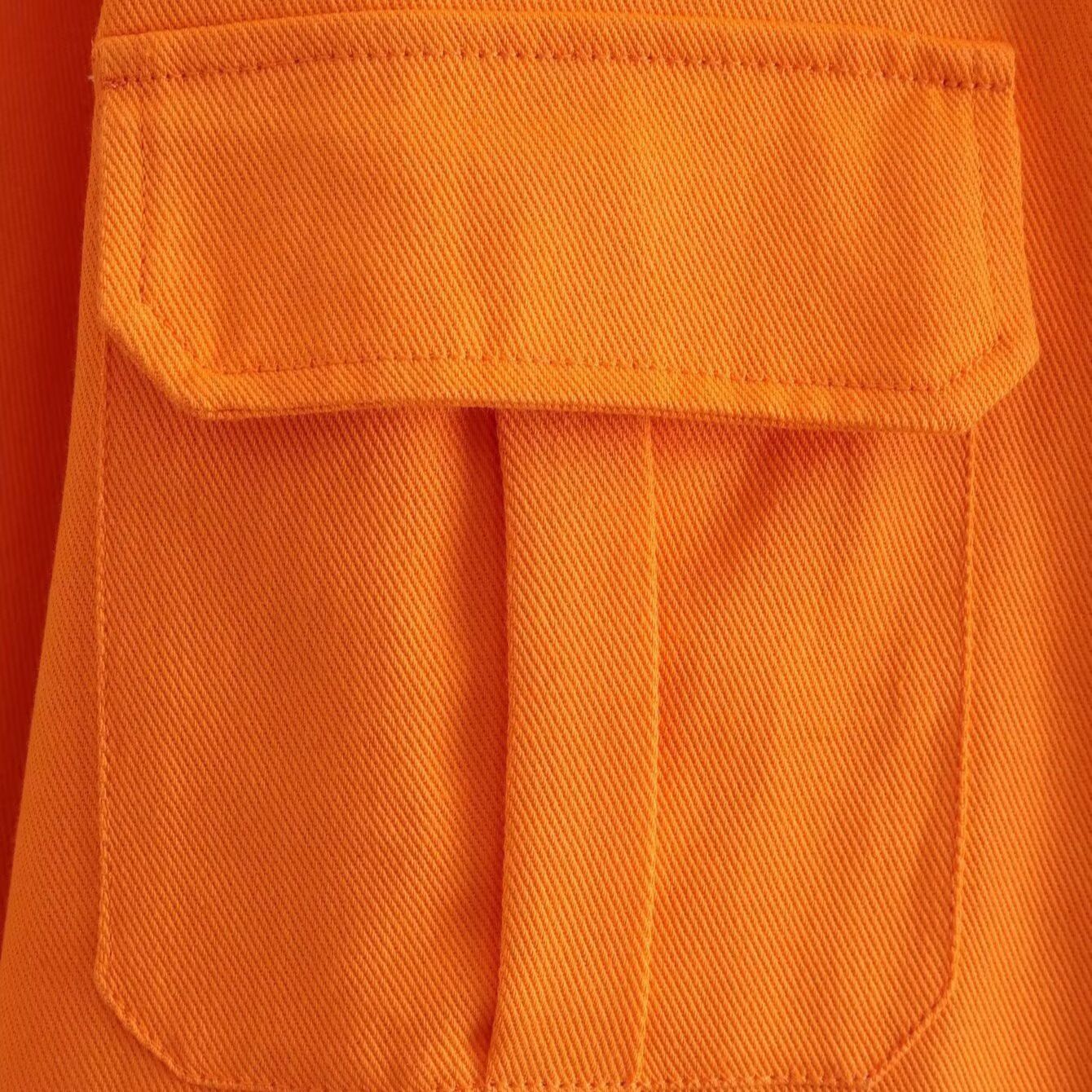 Chaqueta vaquera naranja oversize casual chic KUN-00162
