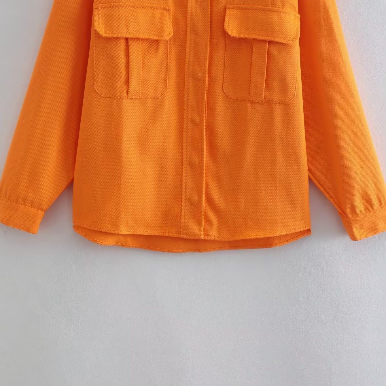 Chaqueta vaquera naranja oversize casual chic KUN-00162