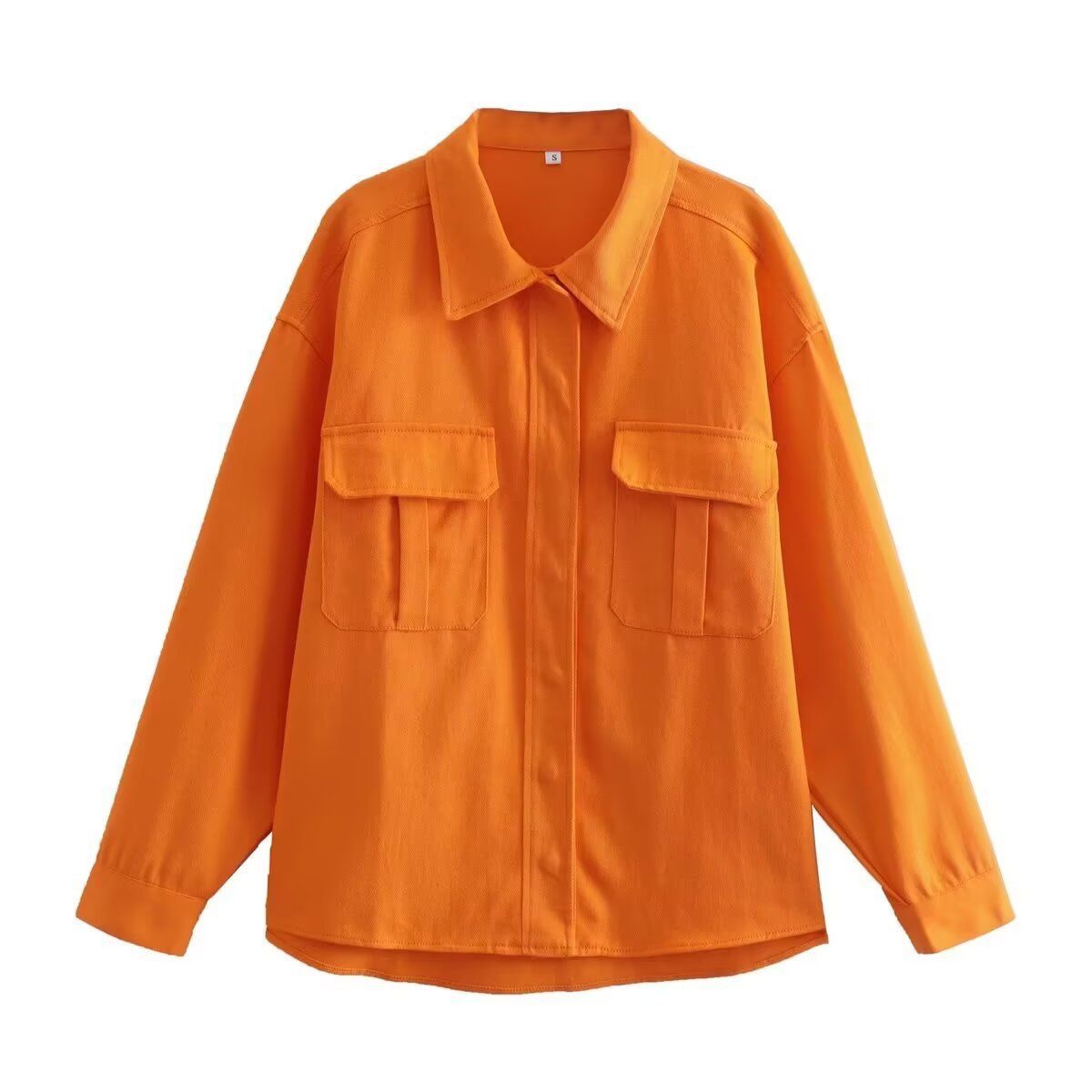Veste en jean orange oversize, style décontracté chic KUN-00162