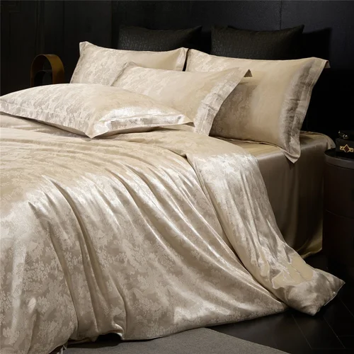 Set di biancheria da letto di lusso in seta jacquard, 4 pezzi - Collezione Premium per la casa