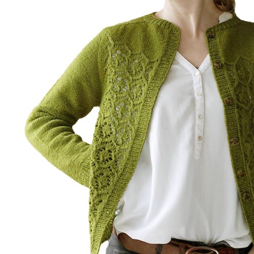 Cardigan da donna in maglia, aperto sul davanti, leggero, primavera/autunno SSU-00094