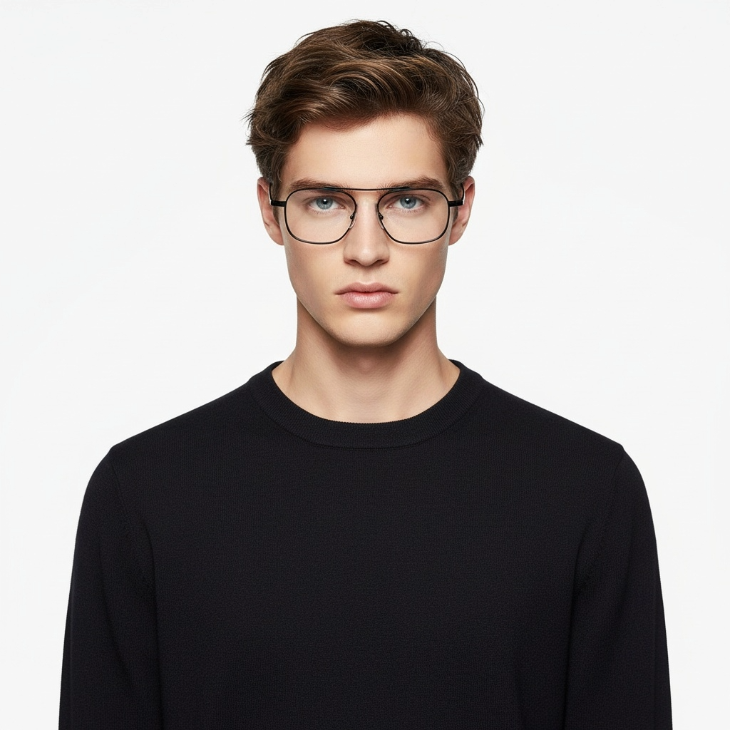 Gafas de aviador de titanio negro #BS1913-0135