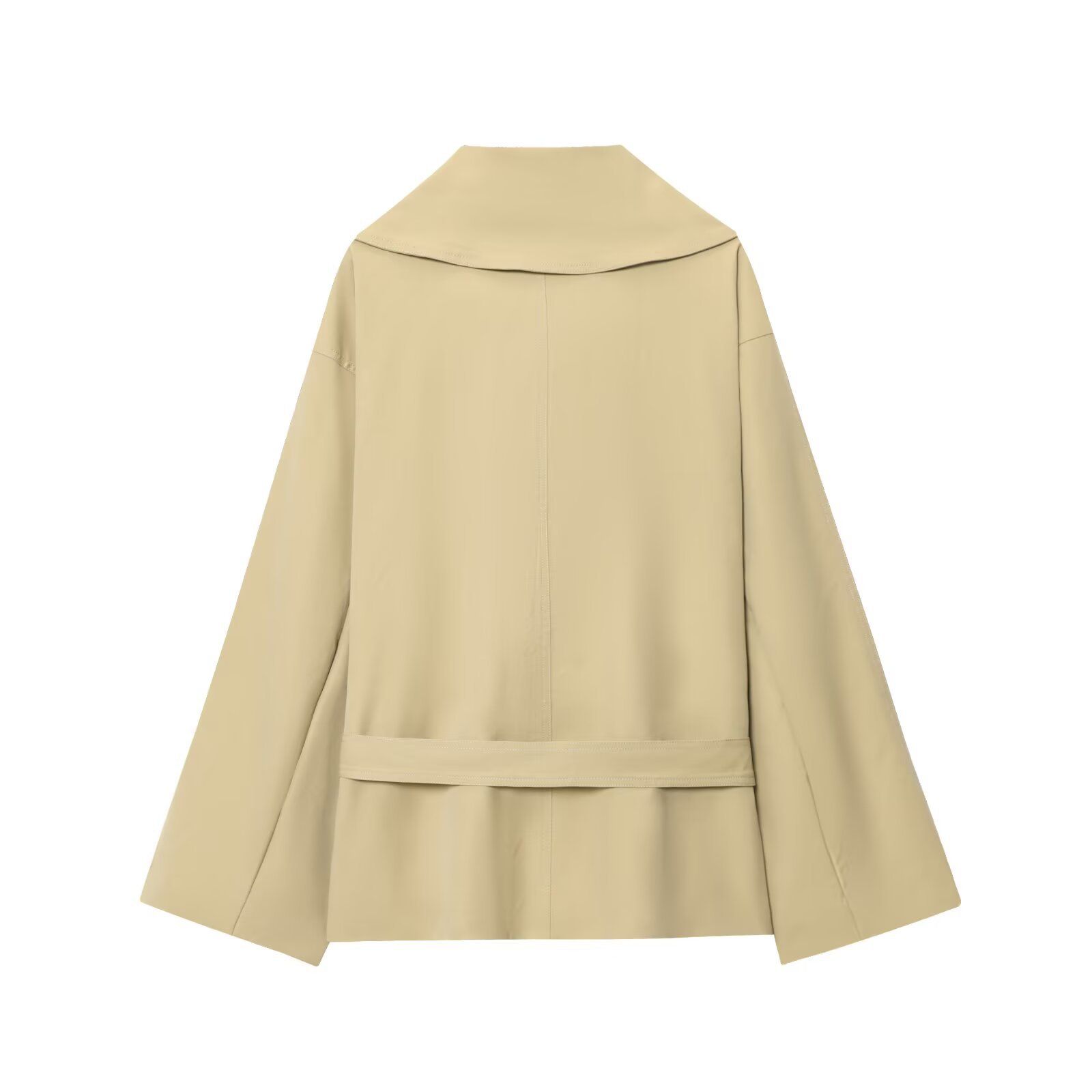 Women's Trench Coat & Pleated Shorts Set with Belt KUN-00010