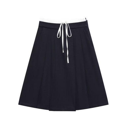 Women's Double Layer Waist Midi Skirt - Stylish & Versatile KUN-00008