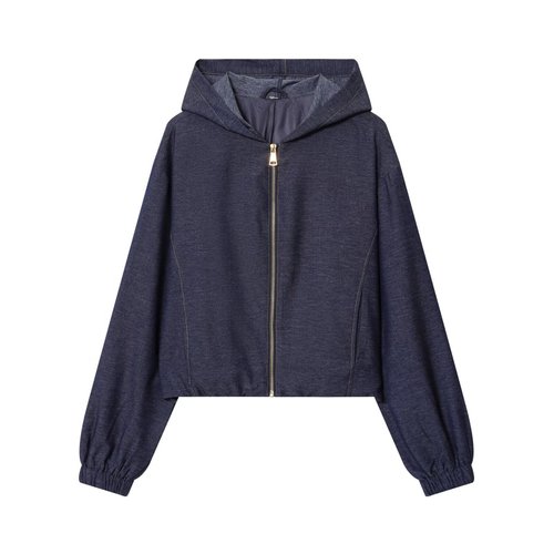Bomberjacke mit Kapuze und weit geschnittene Hose im europäischen Stil KUN-00085