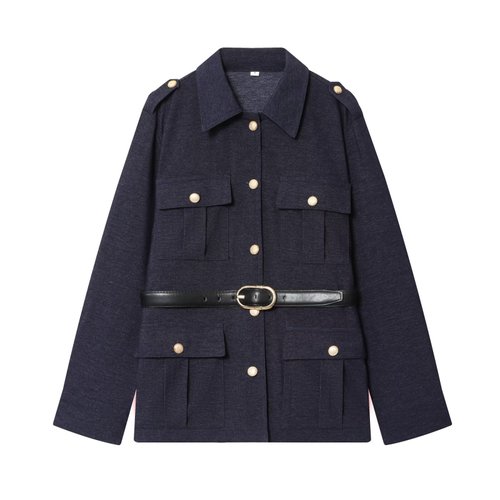 Damen-Blazer mit Gürteltasche und gerader Hose (Set) KUN-00087