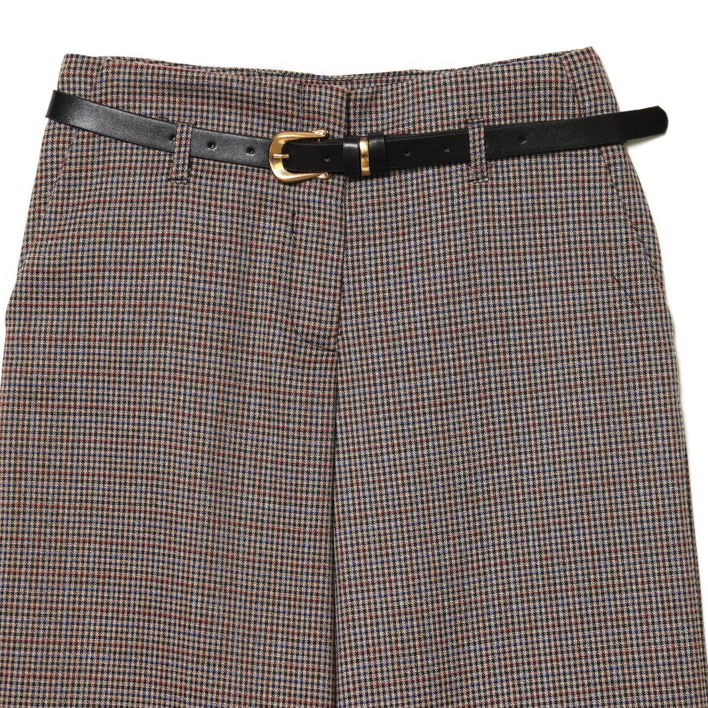 Pied-de-poule broek met riem - Chique Europese stijl KUN-00030