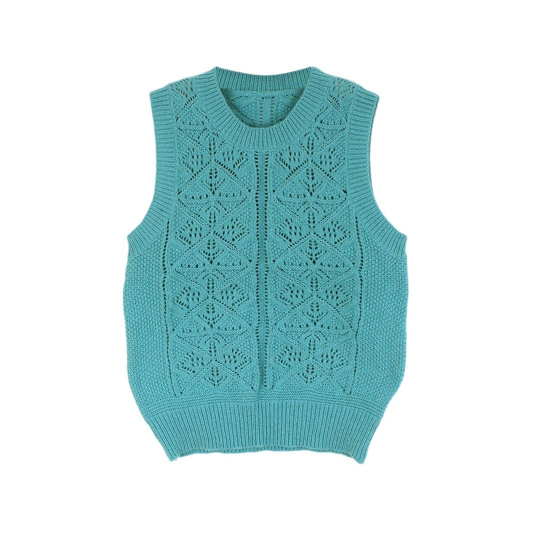 Women's Knit Sweater Vest Crewneck Pullover Spring Autumn SSU-00055