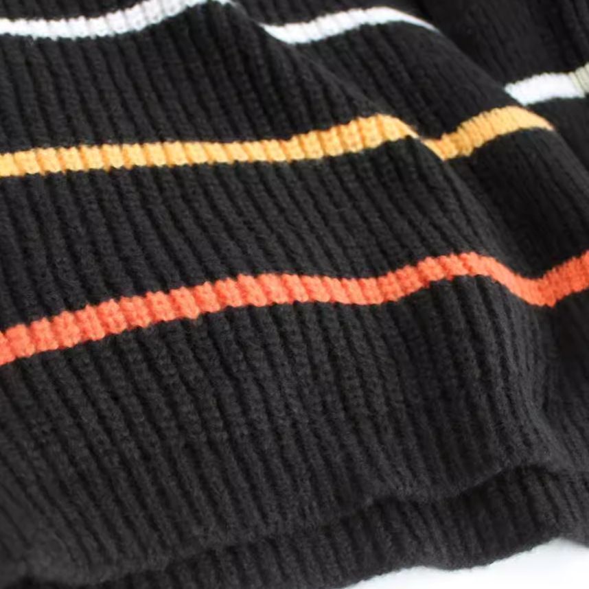 Women's Striped Knit Cardigan Sweater - Long Sleeve Open Front Outerwear SSU-00102